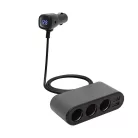 SAL SAU80W autós feszültségelosztó és USB töltő, 3.4A USB töltő, max.80Watt, fém burkolat, Voltmérő, autó-akkumulátor állapotának ellenőrzése, 12/24V járművekhez