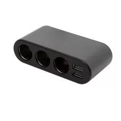   SAL SAU80W autós feszültségelosztó és USB töltő, 3.4A USB töltő, max.80Watt, fém burkolat, Voltmérő, autó-akkumulátor állapotának ellenőrzése, 12/24V járművekhez