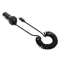   SAL SAU 24C autós USB töltő 2in1, 2 készülék, USB, USB-C, 2,4 A összesen