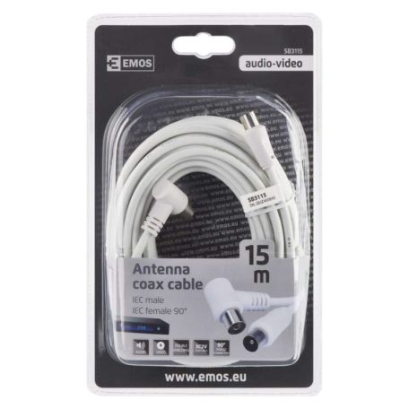 EMOS Antenna koax kábel 90° 15m