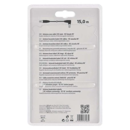 EMOS Antenna koax kábel 90° 15m