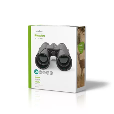 Binokuláris | Nagyítás: 10 x | Objektív átmérője: 42 mm | Látómező: 96 m | Utazó táskát tartalmaz | Fekete