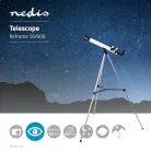 Csillagászati Távcső | Apertúra: 50 mm | Gyújtótávolság: 600 mm | Finderscope: 5 x 24 | Maximális munka magasság: 125 cm | Tripod | Fehér / Fekete