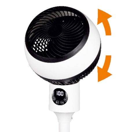 Home SFR 20 álló ventilátor, 50 W, 3 fokozat, 20 cm-es lapátátmérő, 70°-os oszcillálás, állítható fej, fehér LED kijelző, távirányító, fehér
