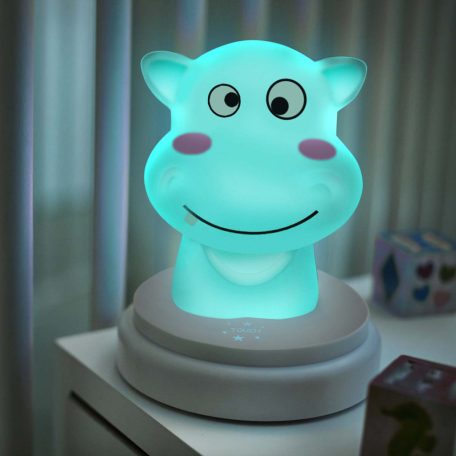 SILLY HIPPO LED éjszakai fény víziló kék