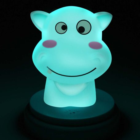 SILLY HIPPO LED éjszakai fény víziló kék