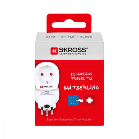 Utazó Adapter Europe-to-Switzerland Földelt