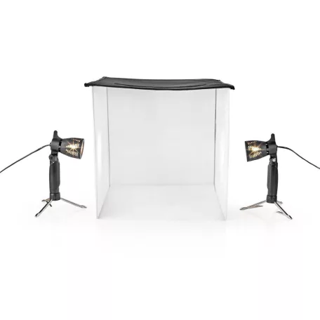Hordozható fotóstúdió készlet | 400 lm | Összehajtható | Háttereket tartalmaz | Utazó táskát tartalmaz | Fekete