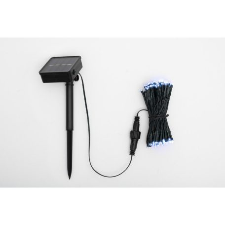 Home SLC100WH szolár fényfüzér, 100db hidegfehér LED, 7m hosszúság, zöld vezeték, kültéri kivitel