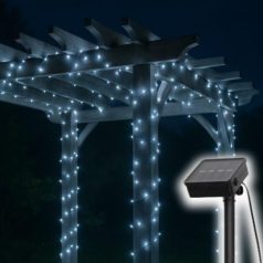   Home SLC200WH szolár fényfüzér, 200db hidegfehér LED, 14m hosszúság, zöld vezeték, kültéri kivitel