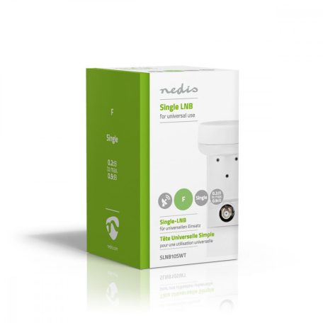 LNB | Egyszeres | Kimeneti csatlakozó: 1x F-Csatlakozó | Zajszint tartomány: 0.90 dB | Átalakítási nyereség: 53 - 65 dB | Fehér