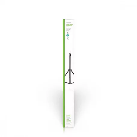 Photo Studio könnyű állvány | Maximális terhelési kapacitás: 2.5 kg | Maximális munka magasság: 200 cm | 3 Szegmens | Utazó táskát tartalmaz | Acél | Fekete