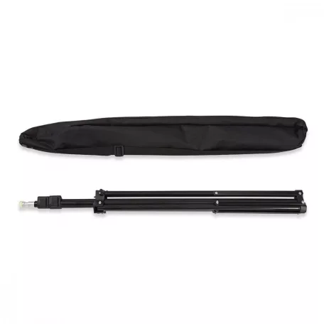 Photo Studio könnyű állvány | Maximális terhelési kapacitás: 2.5 kg | Maximális munka magasság: 200 cm | 3 Szegmens | Utazó táskát tartalmaz | Acél | Fekete