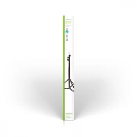 Photo Studio könnyű állvány | Maximális terhelési kapacitás: 4.0 kg | Maximális munka magasság: 260 cm | 3 Szegmens | Utazó táskát tartalmaz | Alumínium | Fekete