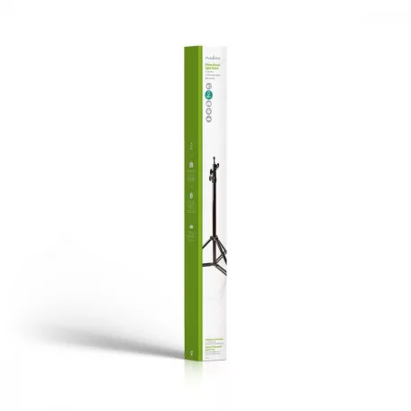 Photo Studio könnyű állvány | Maximális terhelési kapacitás: 4.0 kg | Maximális munka magasság: 260 cm | 3 Szegmens | Utazó táskát tartalmaz | Alumínium | Fekete