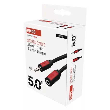 EMOS Jack kábel 3.5mm ST dugó-3.5mm ST dugalj 5m
