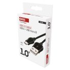 Töltő- és adatkábel USB-A 2.0 / micro USB-B 2.0, Quick Charge, 1 m, fekete