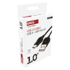 Töltő- és adatkábel USB-A 2.0 / micro USB-B 2.0, Quick Charge, 1 m, fekete