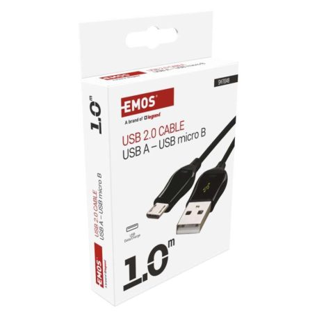 Töltő- és adatkábel USB-A 2.0 / micro USB-B 2.0, Quick Charge, 1 m, fekete