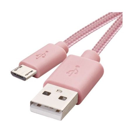 Töltő- és adatkábel USB-A 2.0 / micro USB-B 2.0, 1 m, rózsaszín