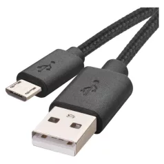   Töltő- és adatkábel USB-A 2.0 / micro USB-B 2.0, 2 m, fekete