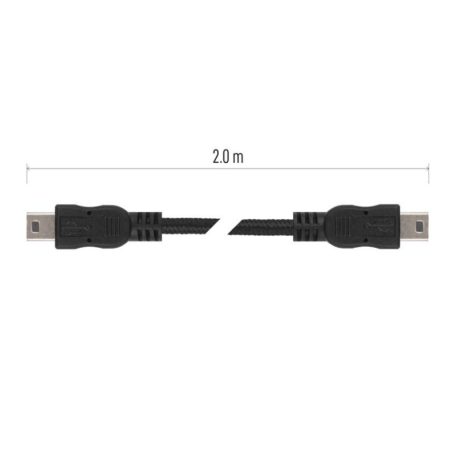 Töltő- és adatkábel USB-A 2.0 / micro USB-B 2.0, 2 m, fekete