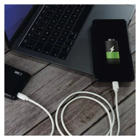 Töltő- és adatkábel USB-C 2.0 / Lightning MFi, 1 m, fehér