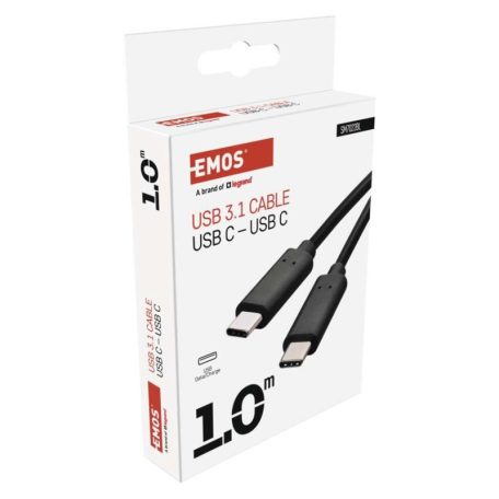 Töltő- és adatkábel USB-C 3.1 / USB-C 3.1, 1 m, fekete