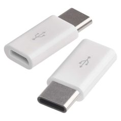 Adapter micro USB-B 2.0 / USB-C 2.0, fehér, 2db