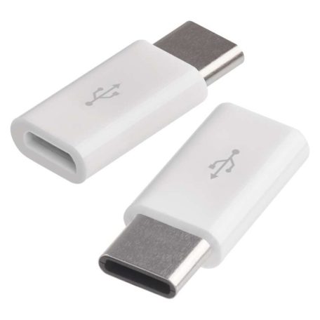 Adapter micro USB-B 2.0 / USB-C 2.0, fehér, 2db