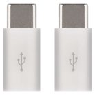 Adapter micro USB-B 2.0 / USB-C 2.0, fehér, 2db