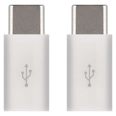 Adapter micro USB-B 2.0 / USB-C 2.0, fehér, 2db