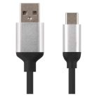 Töltő- és adatkábel USB-A 2.0 / USB-C 2.0, 1 m, fekete