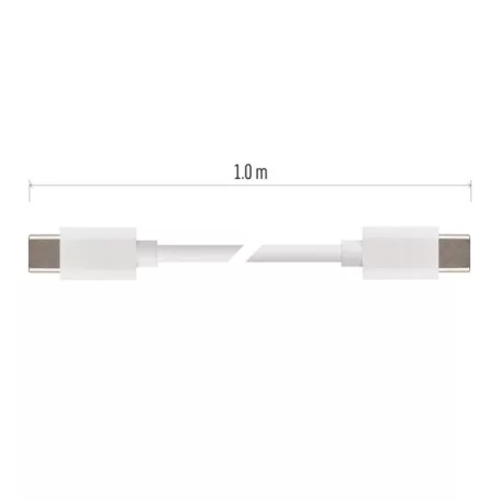Töltő- és adatkábel USB-C 2.0 / USB-C 2.0, 1 m, fehér