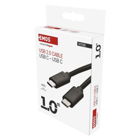 Töltő- és adatkábel 2.0 USB-C / USB-C, 1 m, fekete