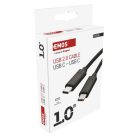 Töltő- és adatkábel 2.0 USB-C / USB-C, 1 m, fekete