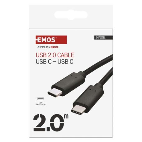 Töltő- és adatkábel 2.0 USB-C / USB-C, 2 m, fekete