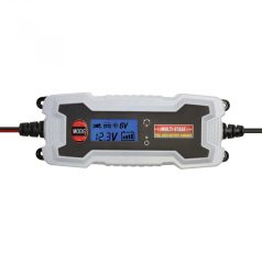   SAL SMC 38 smart akkumulátortöltő, 6 - 12 V, 1,2 - 120 Ah, 0,8 - 3,8 A, smart töltőprogram, feszültségmérő LCD