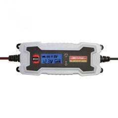   SAL SMC 38 smart akkumulátortöltő, 6 - 12 V, 1,2 - 120 Ah, 0,8 - 3,8 A, smart töltőprogram, feszültségmérő LCD
