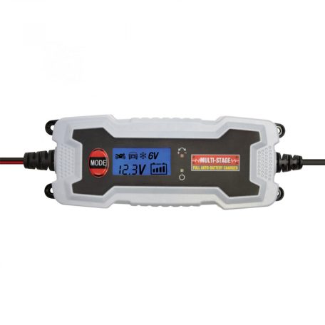 SAL SMC 38 smart akkumulátortöltő, 6 - 12 V, 1,2 - 120 Ah, 0,8 - 3,8 A, smart töltőprogram, feszültségmérő LCD