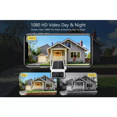 Jortan térfigyelő kamera, 4MP napelemes kamera napelemes töltés, Wifi kapcsolat 1080P solar kamera wifi ip kamera ip66 ICSEE APP-pal