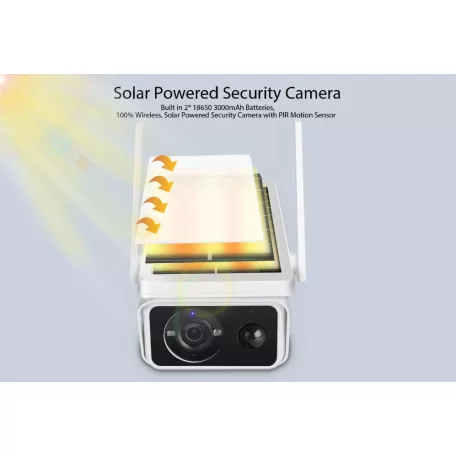 Jortan térfigyelő kamera, 4MP napelemes kamera napelemes töltés, Wifi kapcsolat 1080P solar kamera wifi ip kamera ip66 ICSEE APP-pal