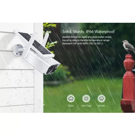 Jortan térfigyelő kamera, 4MP napelemes kamera napelemes töltés, Wifi kapcsolat 1080P solar kamera wifi ip kamera ip66 ICSEE APP-pal