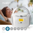 NEDIS CD-lejátszó Boombox | Elemes Áramellátás / Hálózati Áramellátás | Stereo | 9 W | Bluetooth® | FM | USB lejátszás | Hordozó fogantyú | Fehér