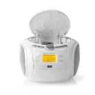 NEDIS CD-lejátszó Boombox | Elemes Áramellátás / Hálózati Áramellátás | Stereo | 9 W | Bluetooth® | FM | USB lejátszás | Hordozó fogantyú | Fehér