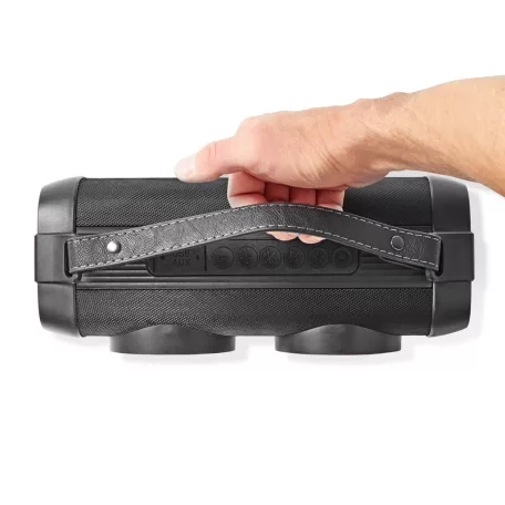 Bluetooth® Party Boombox | 5 óra | 2.0 | 24 W | Media lejátszás: AUX / USB | X4 | Összekapcsolható | Hordozó fogantyú | Party fények | Fekete