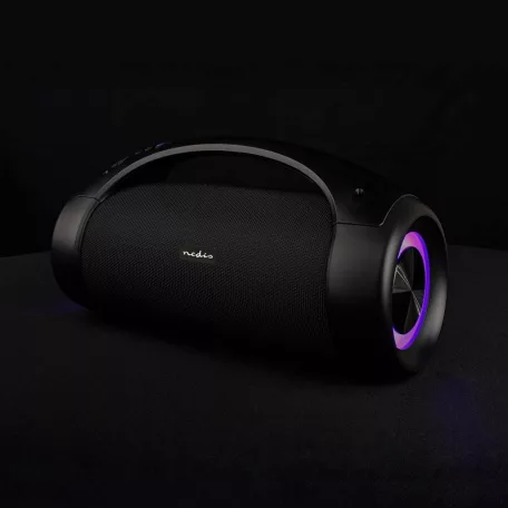 Bluetooth® Party Boombox | 6 óra | 2.0 | 50 W | Media lejátszás: AUX / USB | IPX5 | Összekapcsolható | Hordozó fogantyú | Party fények | Fekete