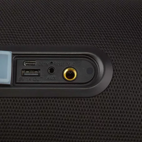 Bluetooth® Party Boombox | 9.5 óra | 2.1 | 120 W | Media lejátszás: AUX | IPX5 | Összekapcsolható | Hordozó fogantyú | Party fények | Fekete