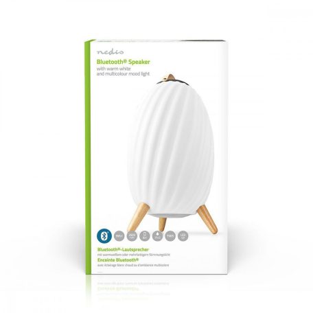 Bluetooth hangszóró Moodlight | 6 óra | Hangulatos Dizájn | 90 W | Mono | Meleg Fehér / RGB | IPX5 | Összekapcsolható | Fehér / Szürke