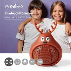   Bluetooth® hangszóró | Maximális akkumulátor lejátszási idő: 3 óra | Kézben Tartott Változat | 9 W | Mono | Beépített mikrofon | Összekapcsolható | Animaticks Rudy Reindeer | Barna
